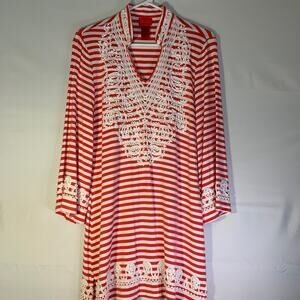 Womens V Cristina striped dress size Large excellent condition
